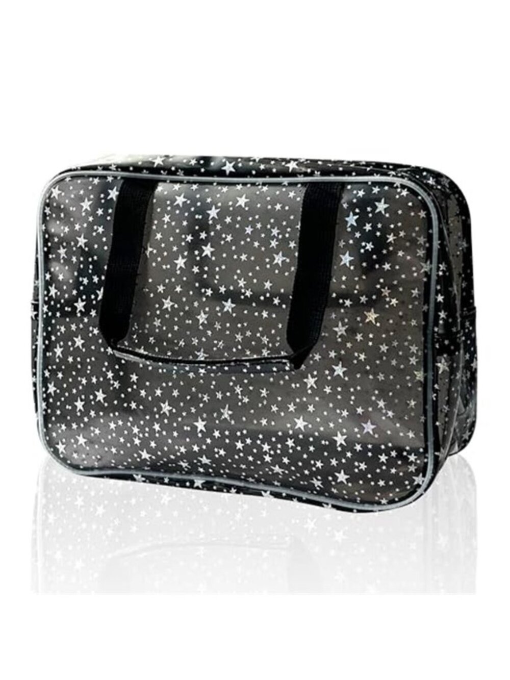 Large Clear Holographic Star Makeup Bag Cosmetic Travel Toiletry Organizer Case